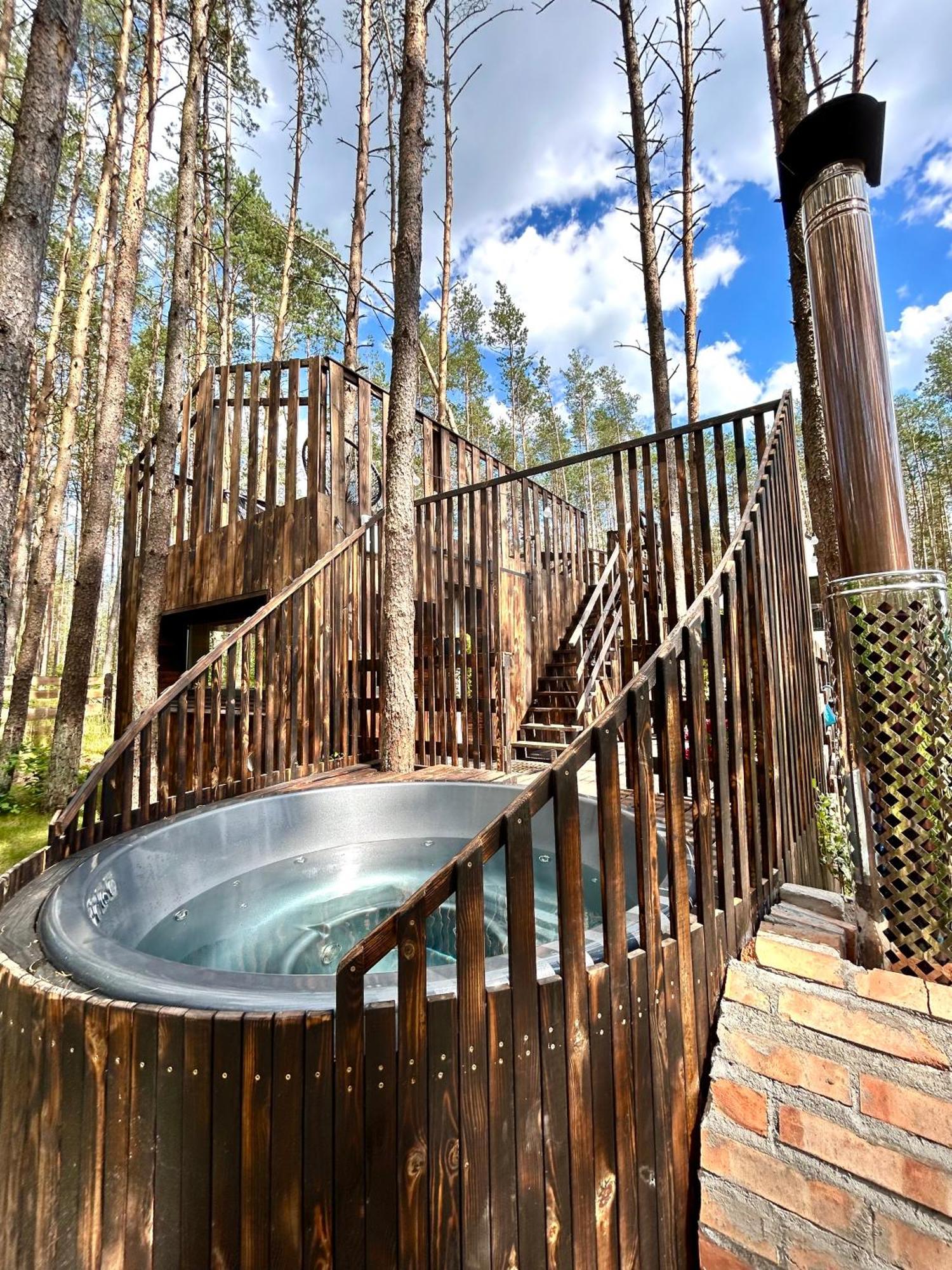 Lesny Domek W Stylu Scandi Z Jacuzzi Nad Jeziorem Kaszuby Grzybowo  Exterior photo